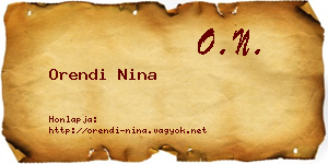 Orendi Nina névjegykártya